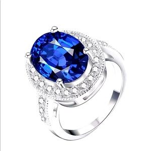 ** NEW 925 Blue Sapphire Ring FREE SHIPPING